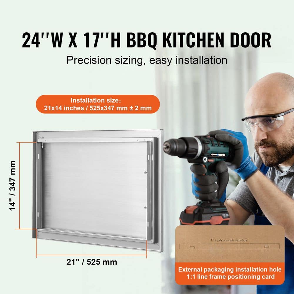 24x17 Inch Stainless Steel Outdoor BBQ Access Door