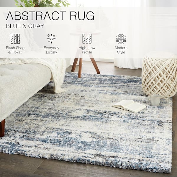 Benton Blue/Gray 8 ft. x 10 ft. Abstract Area Rug