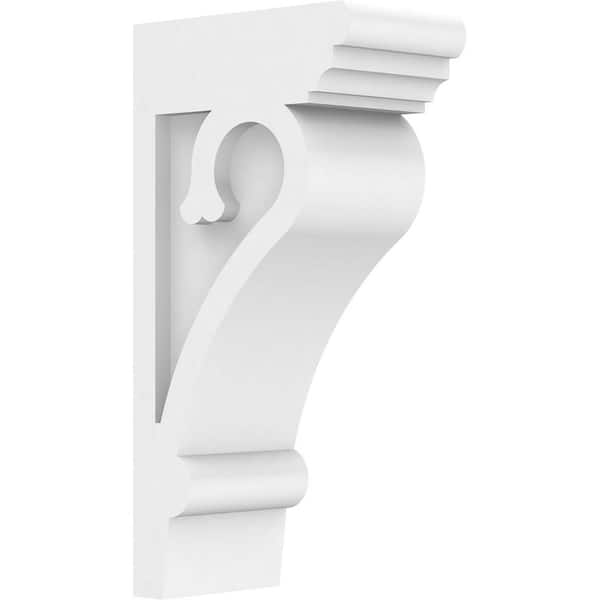Ekena Millwork 3 in. x 10 in. x 5 in. Standard Mayflower Unfinsihed Architectural Grade PVC Corbel