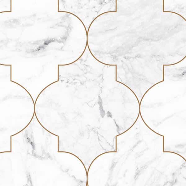 Unbranded Moroccan Marble Copper Gold Peel and Stick Vinyl Wallpaper