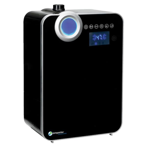 2 gal. Ultrasonic Warm and Cool Mist Humidifier with Humidistat, Rooms up to 500 sq. ft., in Black, 120 Runtime on Low