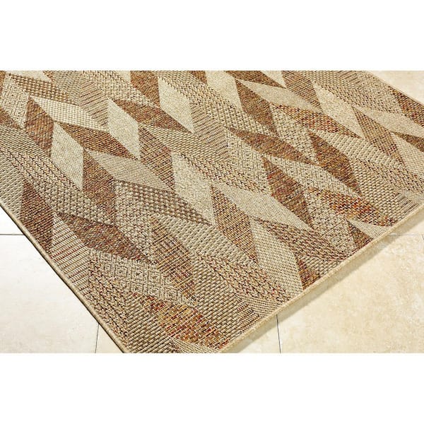 Crete Cottage 7 ft. x 9 ft. Indoor/Outdoor Area Rug, Tan