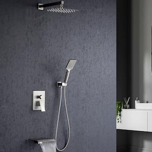 Single Handle 3 -Spray Patterns Shower Faucet 2.5 GPM with Pressure Balance Anti Scald in Brushed Nickel