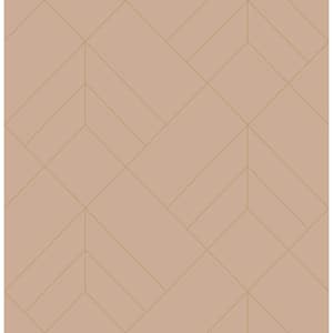 Sander Light Pink Geometric Paper Glossy Non-Pasted Wallpaper Roll