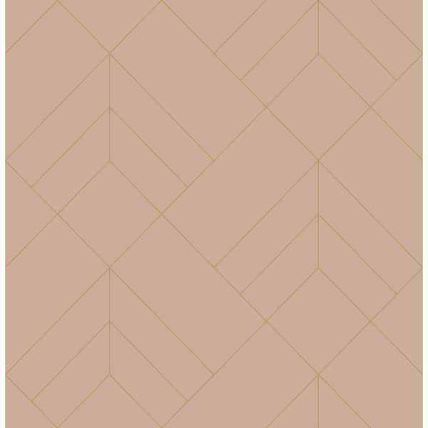 A-Street Prints Sander Light Pink Geometric Paper Glossy Non-Pasted Wallpaper Roll