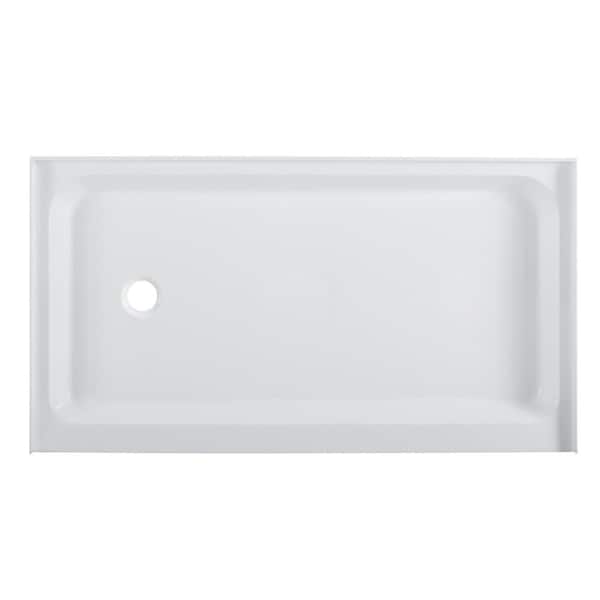 Voltaire 36 in. x 60 in. Acrylic, Single-Threshold, Left-Hand Drain, Shower Base in White