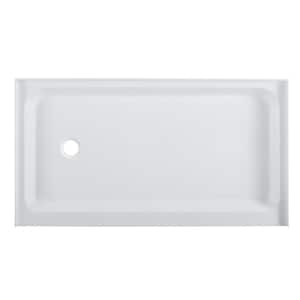 Voltaire 36 in. x 60 in. Acrylic, Single-Threshold, Left-Hand Drain, Shower Base in White