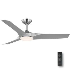 Gossamer 60 in. Integrated LED Indoor Brushed Nickel Ceiling Fan with Remote Control and White Color Changing Light Kit