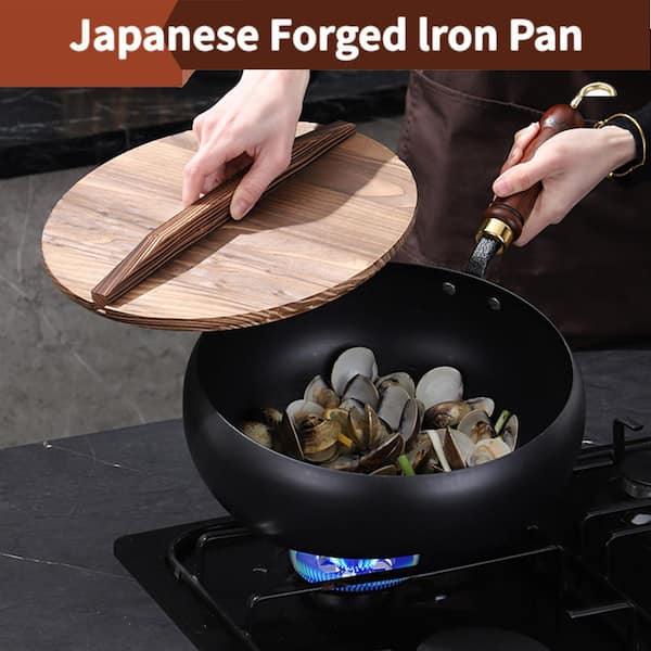 キッチン家電 Yu Japanese Iron Frying Pan 9.45 in. Iron Non-Stick Uncoated Thick