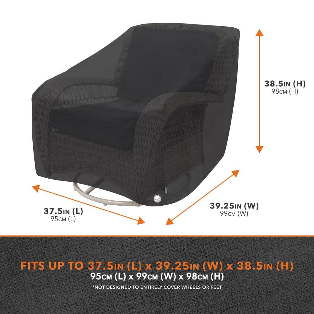 Black Waterproof Patio Swivel Lounge Chair Cover, 2 Pack
