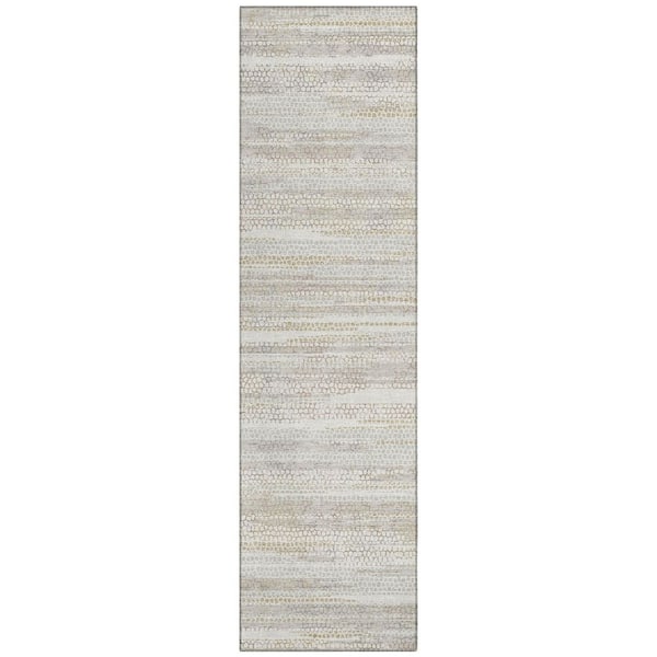 Chantille Machine Washable Indoor/Outdoor Abstract ACN3115 Ivory 2 ft. x 7 ft. Runner Rug