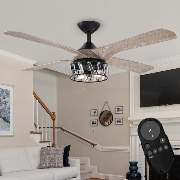 matrix decor 52 in. Indoor Crystal 6-Speeds Ceiling Fan with Light Kit and Remote Control