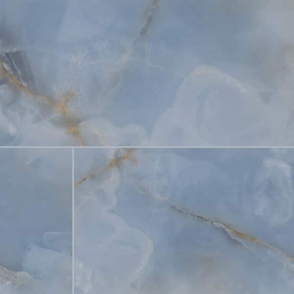 MSI Take Home Tile Sample - Agua Linda 4 in. x 4 in. Polished Stone Look Porcelain Floor and Wall Tile