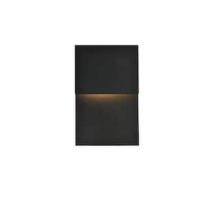 Timeless Home 1-Light Rectangular Black LED Outdoor Wall Sconce