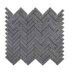 Basalt Herringbone Gray 10 in. x 10.75 in Honed Basalt Wall and Floor Mosaic Tile (0.765 sq. ft./Each)