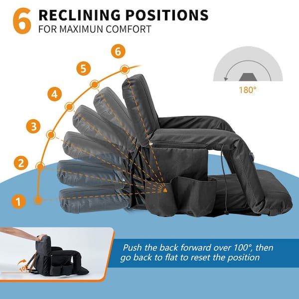 BOZTIY 21 in. Double Heated Stadium Seat Portable Dual-Side