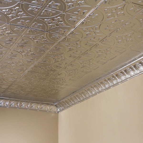 Great Lakes Tin Jamestown 2 Ft X Nail Up Metal Ceiling Tile In Clear Case Of 5 T5104 Nail Up Metal Ceiling Tile, Ceiling Tiles Home Depot 2 215 40