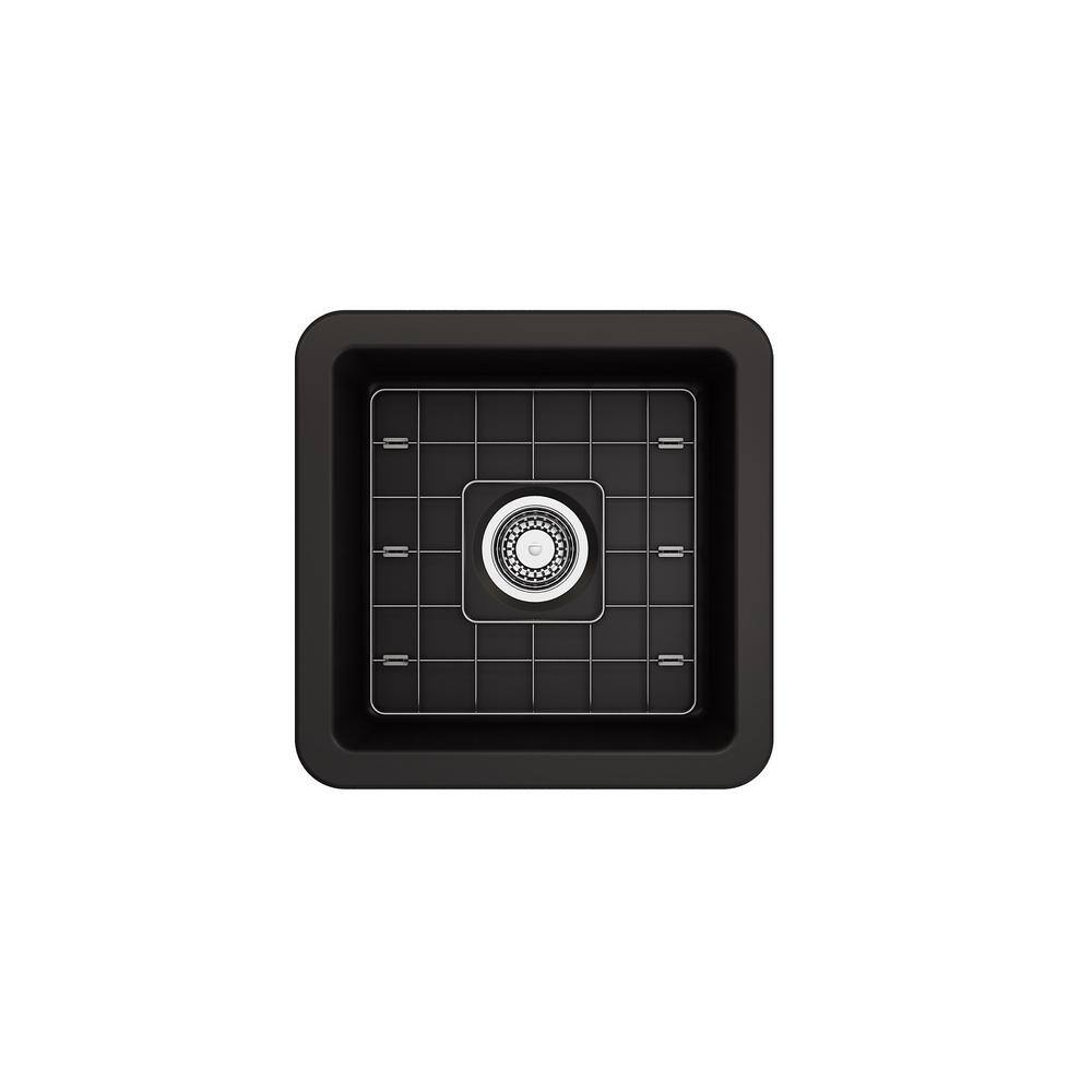 Matte Black Fireclay Single Bowl Drop-in Kitchen Sink