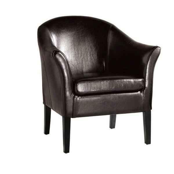 Home Decorators Collection Monte Carlo Dark Brown Recycled Leather Club Arm Chair