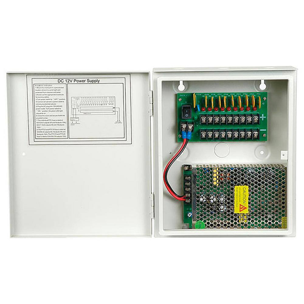 SPT 9-Port 10 Amp CCTV Power Supply Box with PTC Fuse 15-PSD1009 - The ...