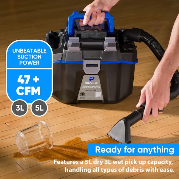Prolux Bagless Cordless HEPA Handheld Vacuum Wet/Dry Tool and