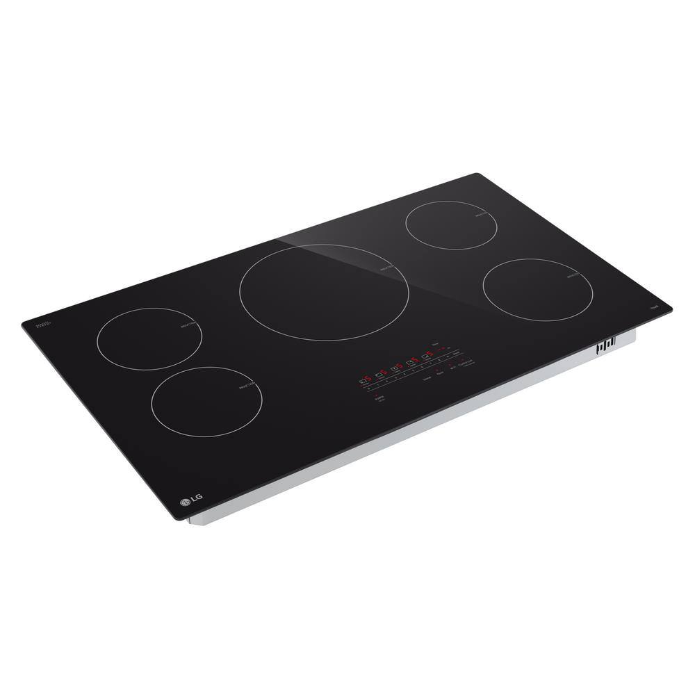 LG 36" Black Ceramic 5-Burner Induction Cooktop with Touch Control