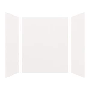Expressions 48 in. x 60 in. x 72 in. 3-Piece Easy Up Adhesive Alcove Shower Wall Surround in White