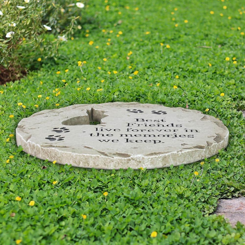 Cat Memorial Beige Resin Garden Stepping Stone