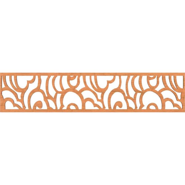 Ekena Millwork Springfield Fretwork 0.375 in. D x 46.75 in. W x 10 in. L Cherry Wood Panel Moulding