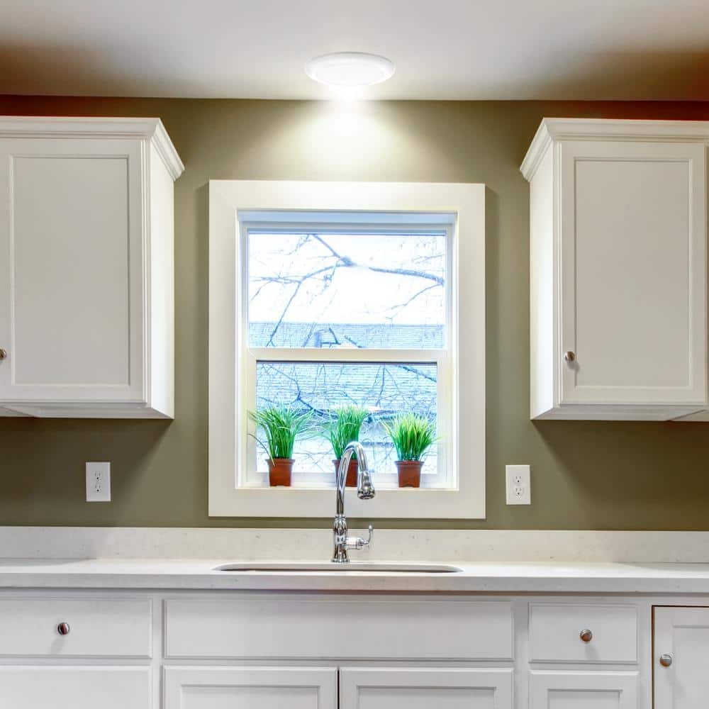 Ultra Slim 6.5" White Aluminum LED Flush Mount Ceiling Light, 3000K