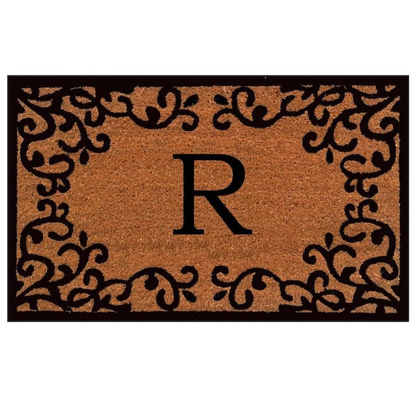 Chateaux Monogram Door Mat 24 in. x 36 in. (Letter R)