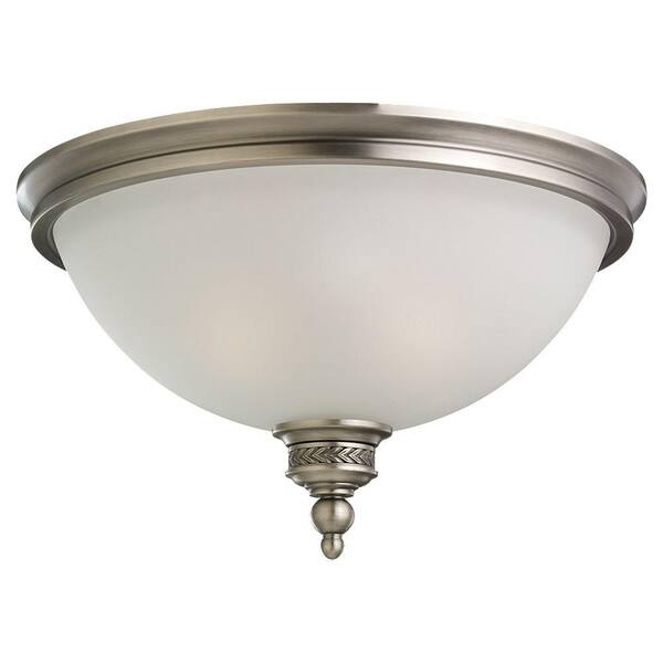 Generation Lighting Laurel Leaf 2-Light Antique Brushed Nickel Flush Mount