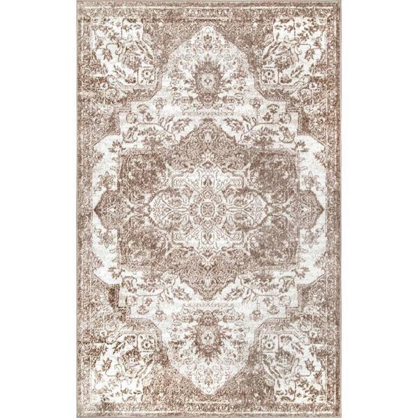 nuLOOM Maryanne Medallion Beige 7 ft. x 9 ft. Area Rug