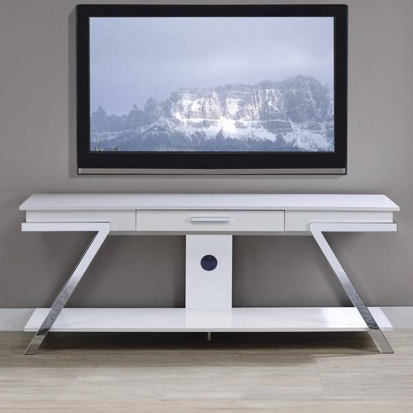 White silver tv stand discount