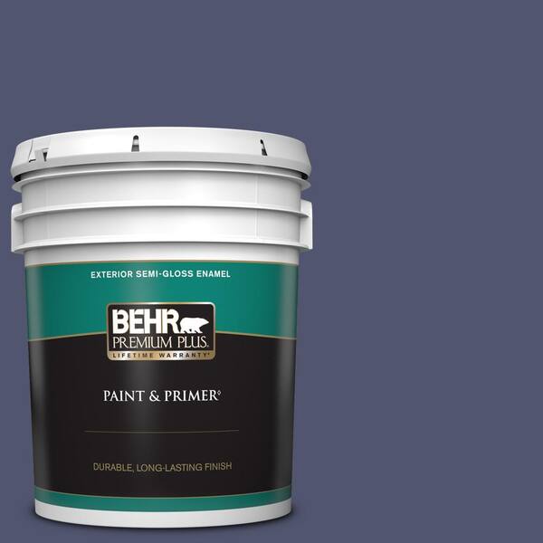 BEHR PREMIUM PLUS 5 gal. #S540-7 Bossa Nova Semi-Gloss Enamel Exterior Paint & Primer