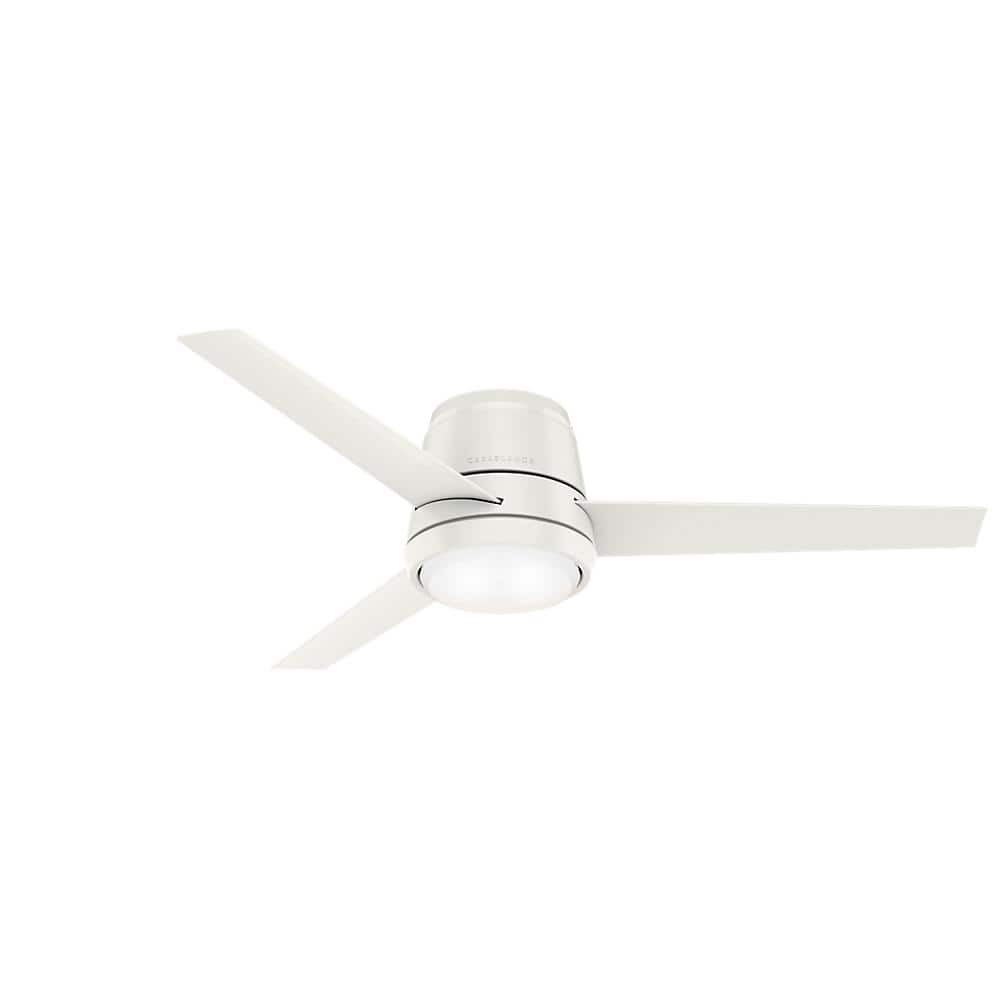 Casablanca Commodus 54 in. Integrated LED Low Profile Indoor Fresh White Ceiling Fan with Light Kit and Remote Control -  59571