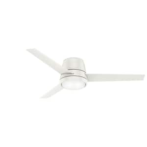 Commodus 54 in. Integrated LED Low Profile Indoor Fresh White Ceiling Fan with Light Kit and Remote Control