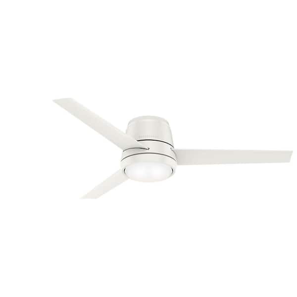 Casablanca Commodus 54 in. Integrated LED Low Profile Indoor Fresh White Ceiling Fan with Light Kit and Remote Control