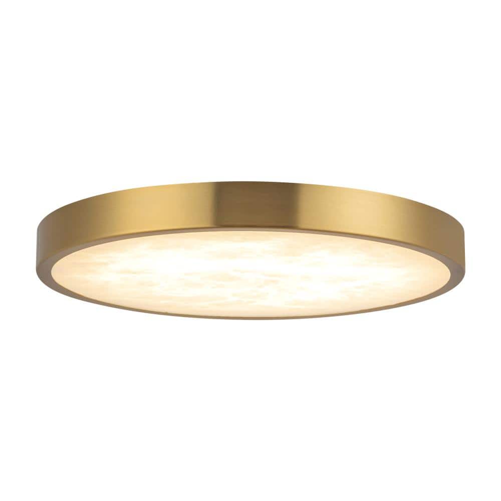 Evelyn 9-in Alabaster dimmable LED Flush Mount with Brushed Gold Finish price history on PriceWatchPro