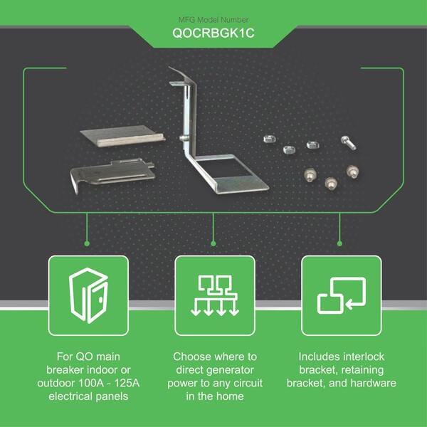 Generator Interlock Kit Compatible With Square D QO Or Homeline 100 Or 125 Am