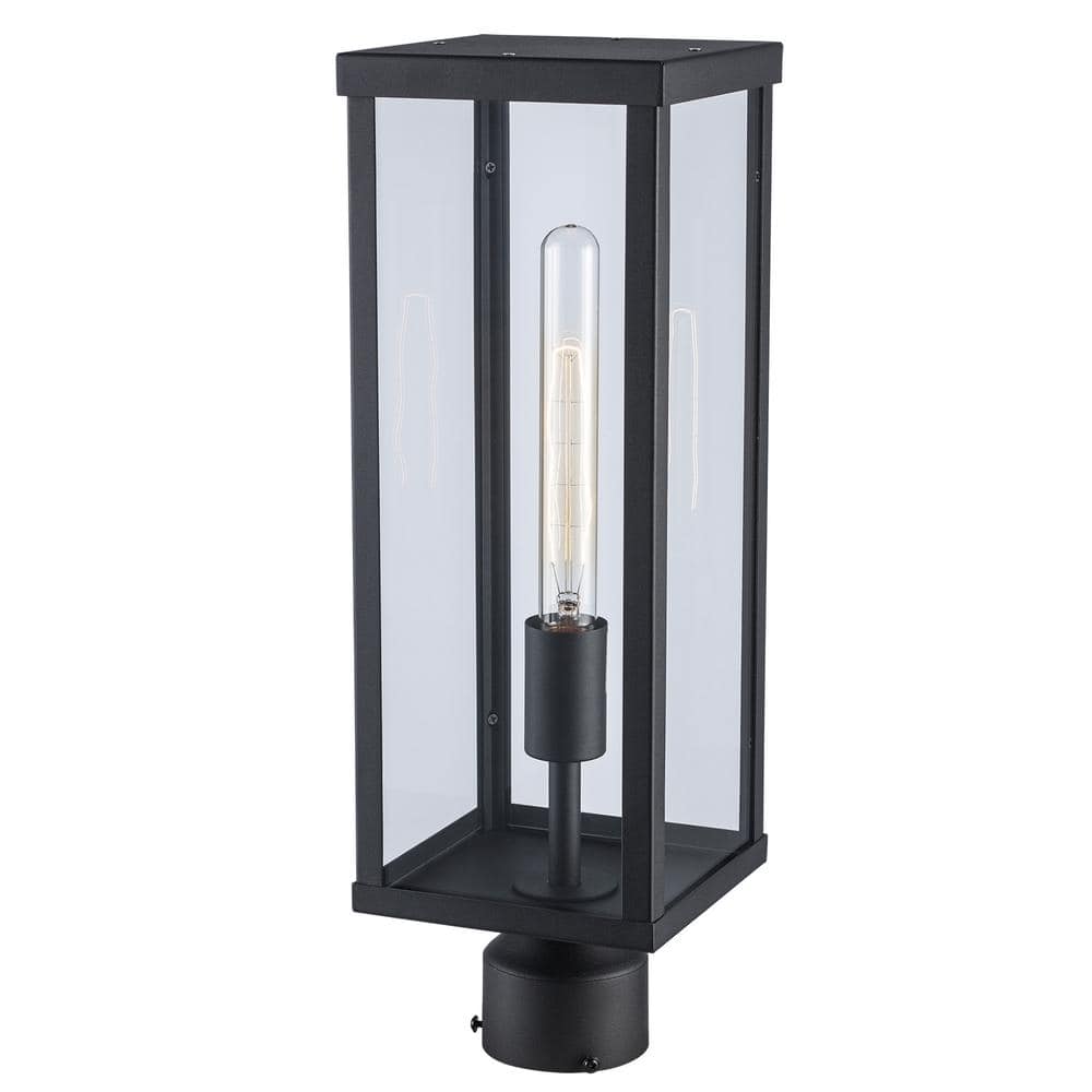 Oxford Industrial Black Outdoor Post Lantern, 19.25" Height