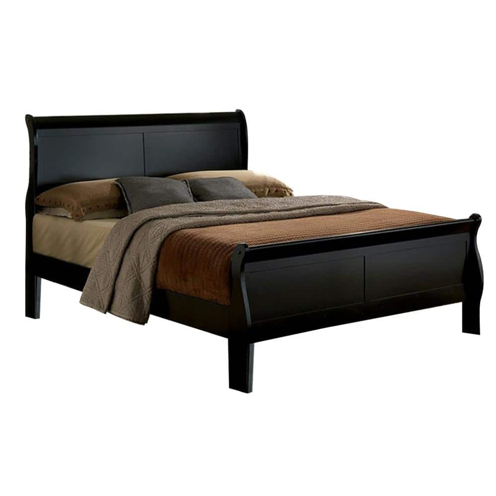 William's Home Furnishing Louis Philippe III Black California King Bed ...