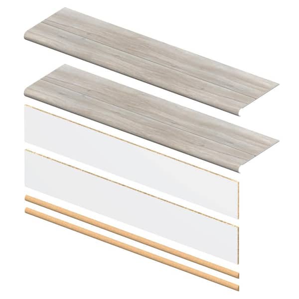 Webb Creek 6.5 mm x 46 in. x 12 in. Exact Match Round Nose Stair Tread + Riser Combo Kit (2-Pack)