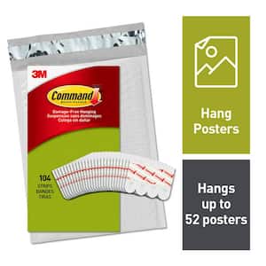 Small White Poster Hanging Strips Value Pack (104 Strips)