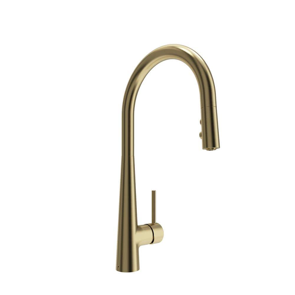 BOCCHI Lugano 2.0 Single Handle Pull Down Sprayer Kitchen Faucet in Brushed  Gold 2025 0001 BG The Home Depot