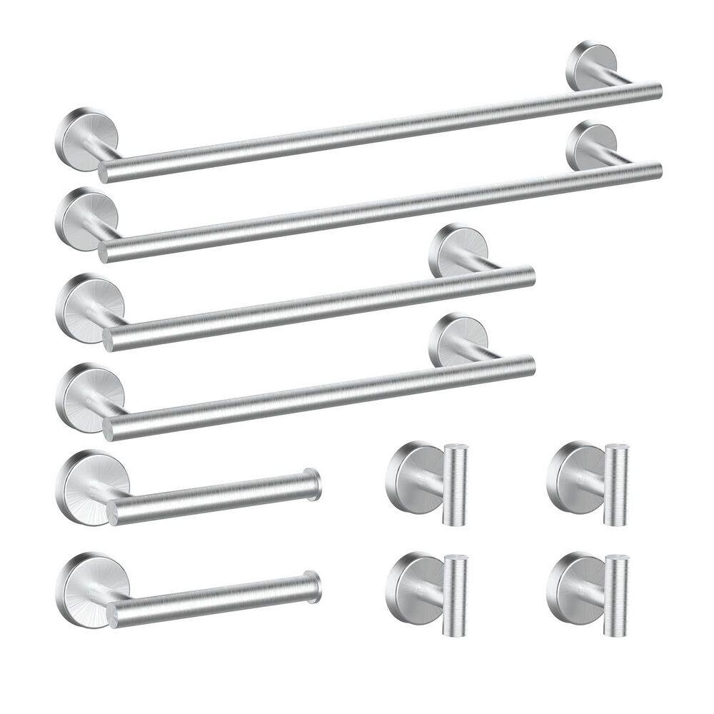 10 Piece Bathroom Hardware Set with Towel Bars, Toilet Paper Holders, Robe Hooks in Brushed Nickel Finish price history on PriceWatchPro