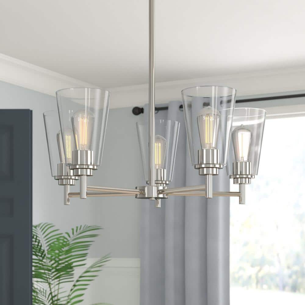 Westin 5-Light Satin Platinum Industrial Sputnik Chandelier for Dining Areas with No Bulbs Included price history on PriceWatchPro