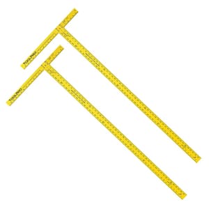 54 in. Drywall Square Heavy Duty 3/16 in. Thick Blade in Yellow (2-Pack)