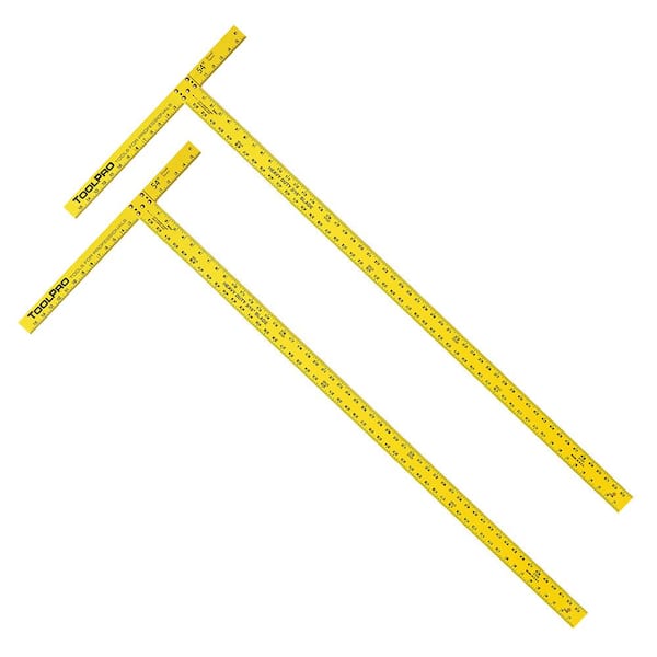 Toolpro 54 In Drywall Square Heavy Duty 3 16 In Thick Blade In Yellow 2 Pack Tp The Home Depot
