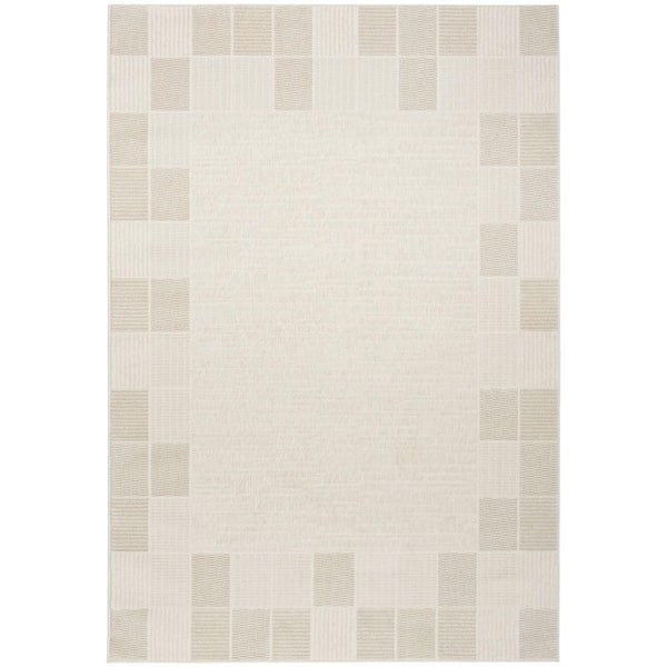 Nourison Nordic Ivory Grey 4 ft. x 6 ft. Geometric Contemporary Area Rug